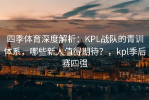 四季体育深度解析：KPL战队的青训体系，哪些新人值得期待？，kpl季后赛四强