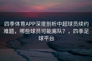 四季体育APP深度剖析中超球员续约难题，哪些球员可能离队？，四季足球平台